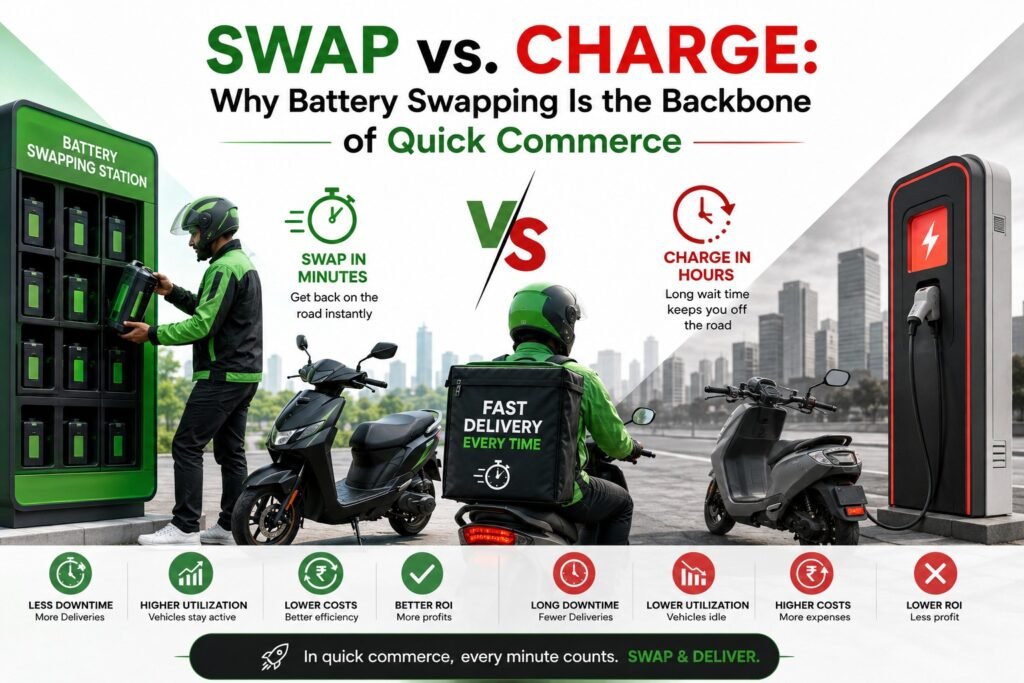 Swap vs. Charge: Why Battery Swapping Is the Backbone of Quick Commerce